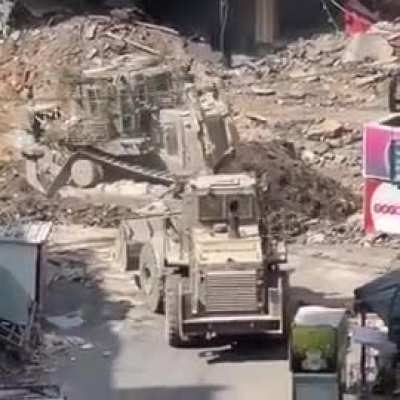 Israeli Bulldozers Flatten Mile After Mile in the West Bank • Videos from Tulkarm and Jenin show bulldozers destroying infrastructure and businesses, as well as soldiers impeding local emergency responders.