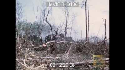 1st Infantry Division troopers use APCs, armor, and airstrikes during a sweep against the VC in S. Vietnam - 3/3/1968