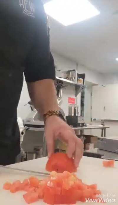 Does me properly dicing a tomato fit here?