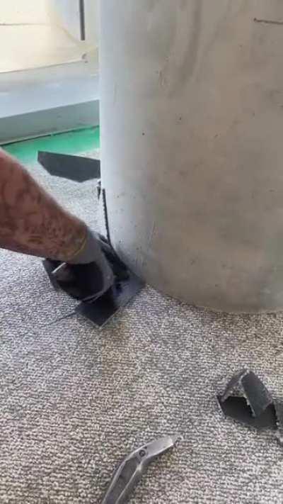 Easy trick to clean cut carpet flooring around the pole