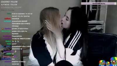 Russian Chicks Make Out During Twitch Stream