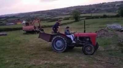 WCGW Letting someone drive a tractor for the first time