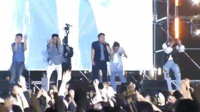 Psy performing his new song 