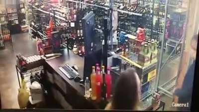 GIRL SHOOTS GUY ROBBING HER STORE