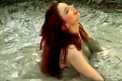 Ludella Hahn in mud