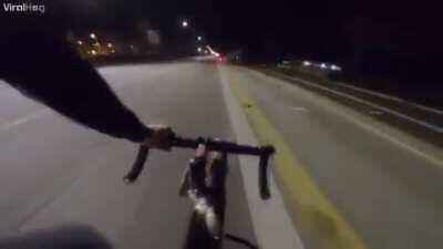 The proper way to “road rage” on a bicycle.