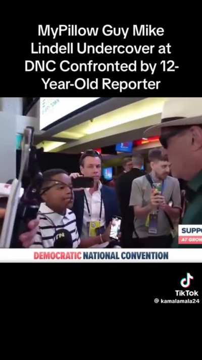 Mike Lindell, my pillow guy, who is &quot;undercover&quot; at DNC gets into argument with 12 year old 