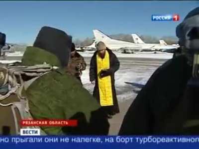 Russian mobile inflatable church with battle priests