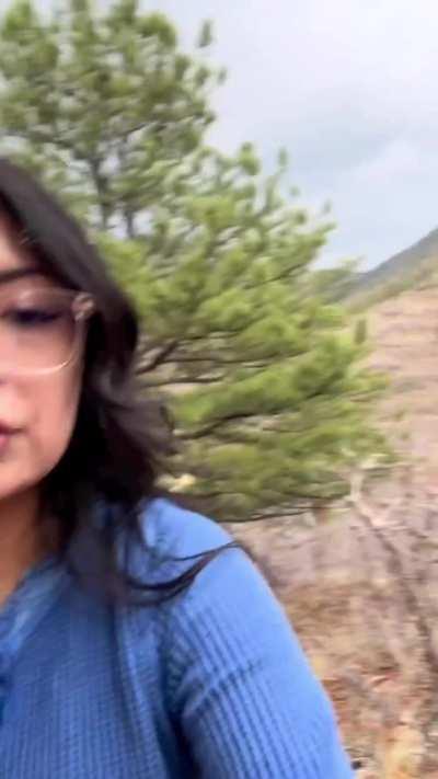 What would you do if you were hiking on a trail, and see this woman pass you with cum all over her pretty face?