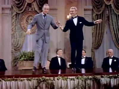 Bob Hope and James Cagney in a tabletop dance-off (from the 1955 film &quot;The Seven Little Foys&quot;). Hope played vaudeville comedian Eddie Foy, while Cagney reprised his Academy Award-winning role as George M. Cohan (from 1942's &quot;Yankee Doodle Dandy&quot;)