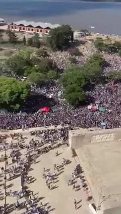 Argentines celebrate in Rosario after the monumental win