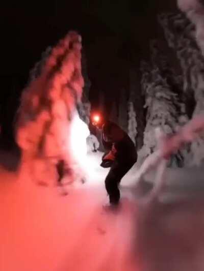 Night-time Snowboarding in Sweden