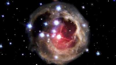 The result of two stars colliding. V838 Monocerotis, time lapse by Hubble