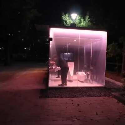 Public Toilets in Japan with Transparent Walls