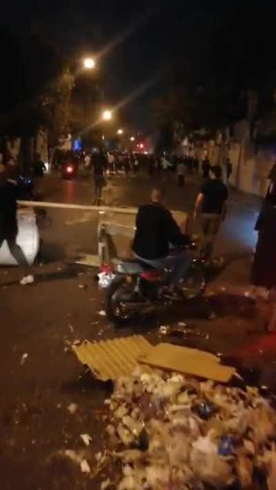 Revolutionaries in Iran's central street (Vali Asr) destroy CCTVs and Surveillance devices | Oct 8. Also fuck you China and your promotion of Authoritarian Surveilance states.