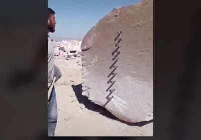 Splitting a rock in half instead of cutting it.. just wait for it! Non-OC