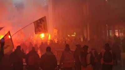 French protestors takeover BlackRock HQ in protests. It's not just about extending the retirement age and yes, it's not being shown on mainstream media.