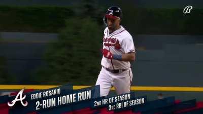 Highlight] Eddie Rosario misses a home run by a few inches that