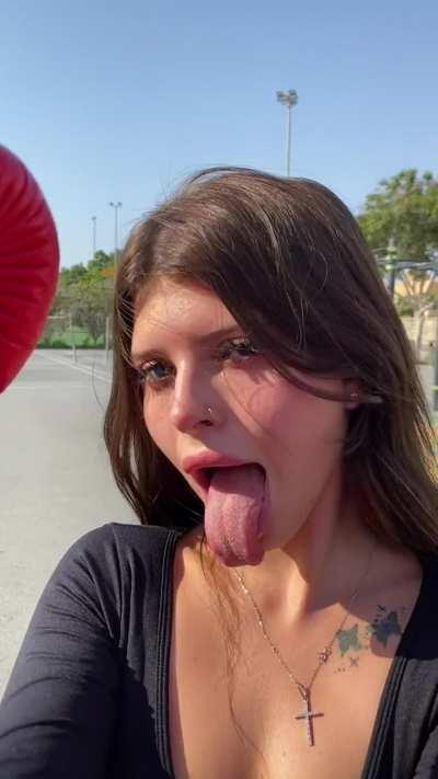 Chloe's super long tongue