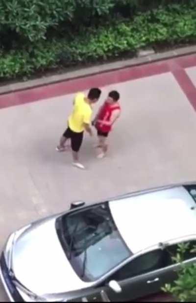 Small guy knows his stuff, tries to avoid the fight and then puts bully at his place