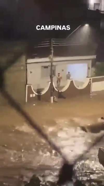 Woman swept away by floods during storm in Campinas, Sao Paulo (SP), Brazil 2024