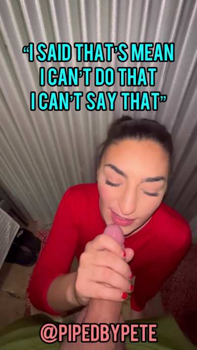 Arbitrary Rules of a Cheater: She’s fine with sucking cock on camera but won’t say she likes it more than her mans? 🤔…(until she does! 🤣)