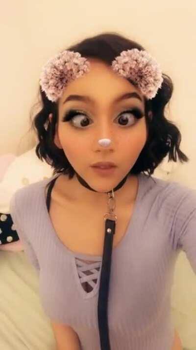 she had herself doing this as her profile pic