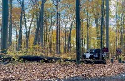 Jerk drives on to state park hiking trail. Why do this?