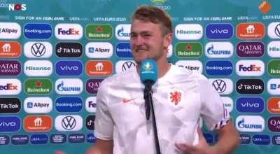 Matthijs de Ligt: “Today we had to play long balls quite often, as an Ajax player it just feels weird having to do that all the time.” Interviewer: “You play for Juventus.” de Ligt: “Yeah, as an ex-Ajax player.”