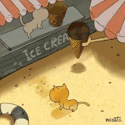 Melt Soft ice cream Cat (Credit : misato.)