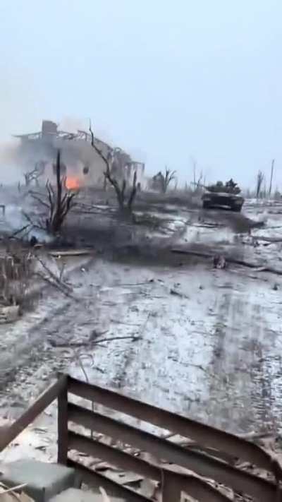 Archival footage of T-80 tank crews engaging enemy positions in the village of Ivanivske, Bakhmut district, Donetsk region 