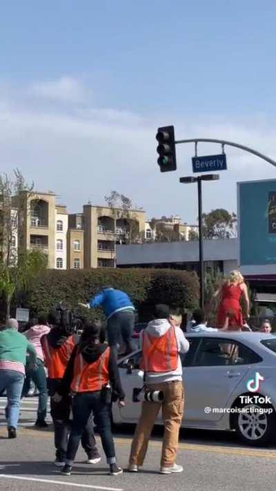 James Carden stopping traffic