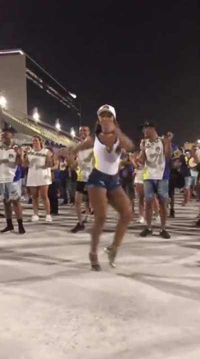 Brazilian dancer in sync with every beat during rehearsal for the &quot;Carnaval de São Paulo&quot;