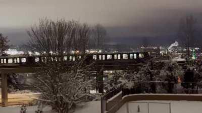 Sparks from the SkyTrain!