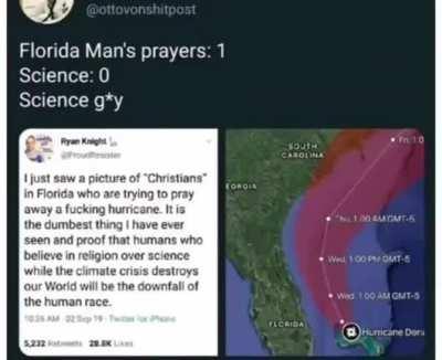 Florida man send prayers and works