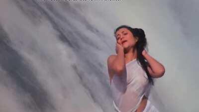 Mandakini hot Boobs show through transparent wet saree - Raam-Teri Ganga Maili