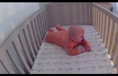 to make a baby sleep using white noise.