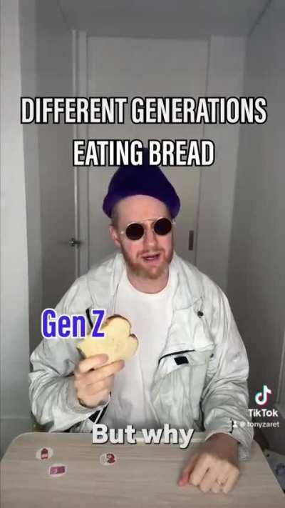 Different Generations Eating Bread