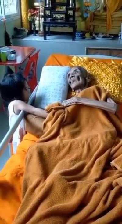 109 year old thai buddhist monk Luang Pho Yai. Monk passed away on April 8, 2022.