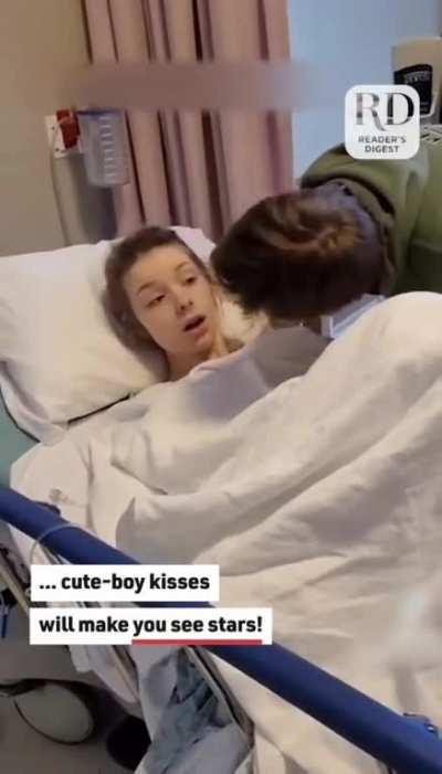 Girl reacts to her boyfriend after anesthesia