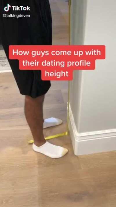 How guys measure their height for dating profiles [just a joke, no hate meant ;)]