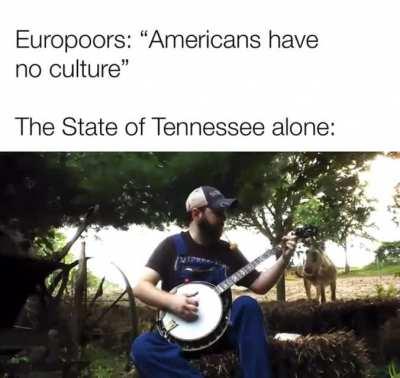 Average Tennessee man. He literally has banjo, corncob pipe and a donkey