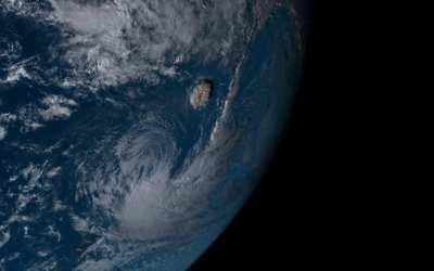 Hunga Tonga Volcano Eruption Seen from Space