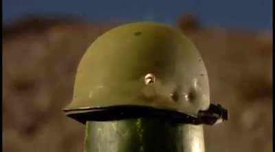 Helmet being shot in Slo-mo.