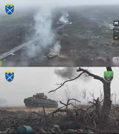 Multiple videos of an M2A2 ODS-SA Bradley IFV of the 47th Mechanized Brigade back in December, i spliced together some shorter clips corresponding to the events in the main video (at the bottom) 