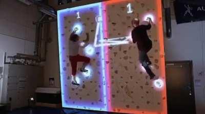 A rock climbing pong game