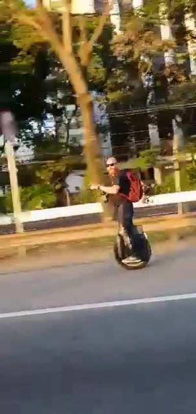 Unicycle user trying to be badass.