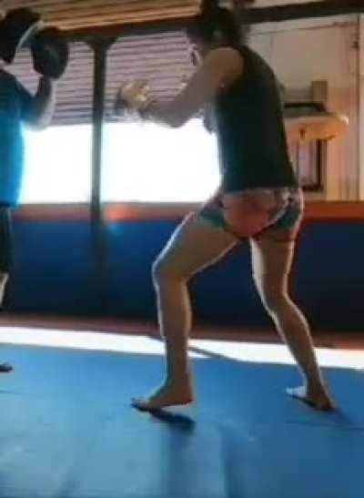 Alexa Grasso training with very tight shorts