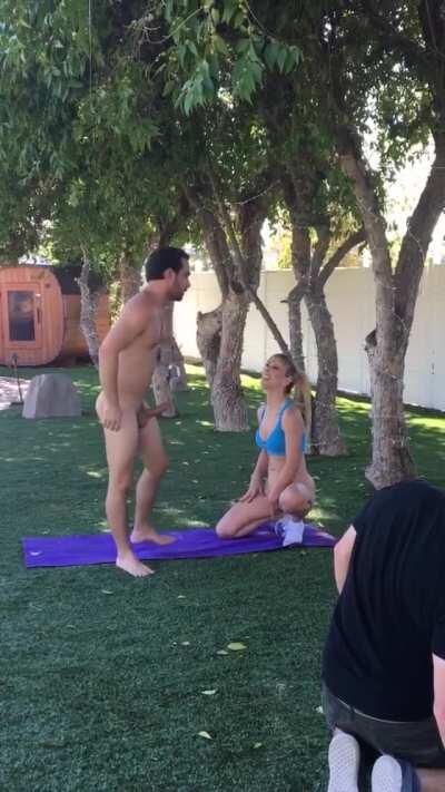 Cherie DeVille Practicing Positions Before Shooting - Mylf Gets Physical