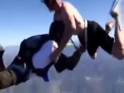 Scott Plamer jumping out of a plane without a parachute. Source in comments